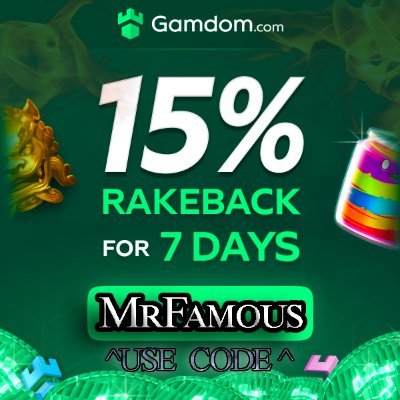 GAMBLER 🎰- https://t.co/U88rQSBv2n
Streamer For Gamdom- Use Code 'MrFamous' for exclusive deals !