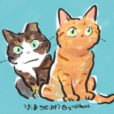 치즈태비 수컷 (노란털궁둥이) 건수🐈 고등어태비 암컷 (오조사마) 꼬맹이🐈‍⬛랑 같이 살아요(Business Partner)/헤더 쯜림 @matsuri1021 / 2020.02.02 삐요 입양완료💖 02.23 달콤이 입양완료💖