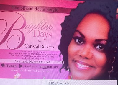 Christal Roberts, a multi-genre singer, lyricist and musician, whose orignal praise, worship and choir lyrics span over 40 years! Sigature Song, 
