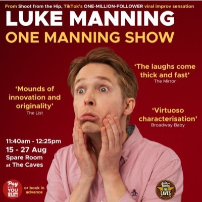 ONE MANNING SHOW - Solo Comedy Show
Tickets available at link below 👇🏻 

1.2 Million on TikTok w/ @shootimpro
Actor w/ @farandulactores