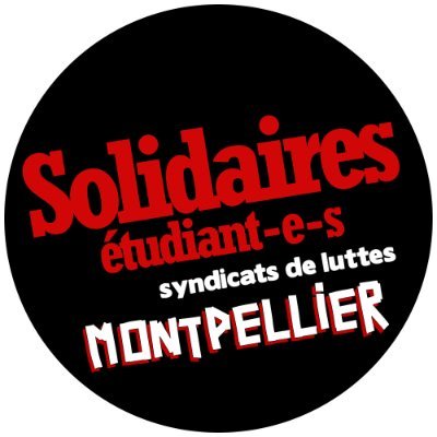Syndicat étudiant de Luttes de Montpellier 🚩

↪️ solidaires.etudiants.34@gmail.com / Local 108 de la MDE @univpaulvalery

🔴@SolidairesEtu & @UnionSolidaires🔴