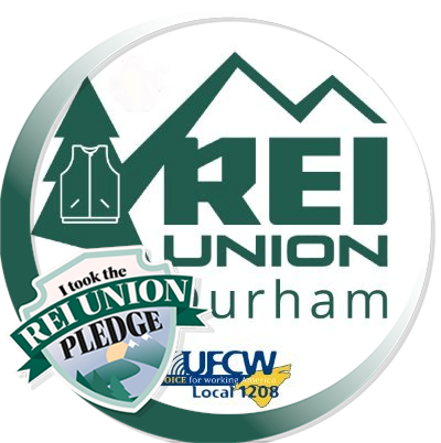 We are the workers at REI Durham unionizing with @UFCWLocal1208 for our future and for each other. 🌲✊