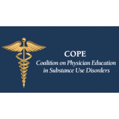 COPE works with med schools to ensure rising physicians know how to provide care to those w/ SUD. Made possible (in part) by grant 1H79TI085588-01 from SAMHSA.