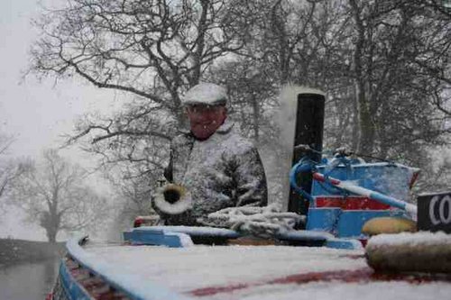 Boatman living on replica working narrowboat Hadar with my wife Jo