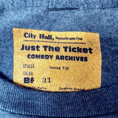 Premium, sustainable clothing and mugs. Made to order. Rare and Iconic tickets from the History of Comedy…that you can wear and sup your brew from!