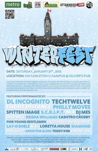 93.1 CKCU-FM brings the city of Ottawa an all-day celebration of Hip Hop Culture, Saturday, January 21, 2012 @ Oliver's Pub on Carleton U campus!