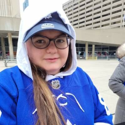 The biggest fan of the Toronto Maple Leafs. and love hockey and is 19 years old