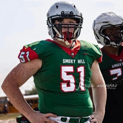 Smoky Hill High School 2027| C | DL | 6’0 | 270lbs | 4.9 40 | 4.0 GPA | Football, Rugby| 455-Squat 315-Bench | Hands 10” Arms 32” | shoe 16