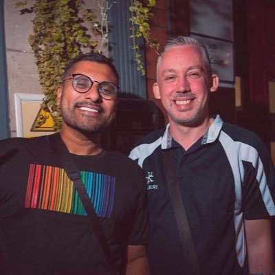 Music • Technology • Wine • Food • Gin • Sci-fi • T1D • Partnered 👨🏼‍🤝‍👨🏾 (I’m on the right) • 🏳️‍🌈