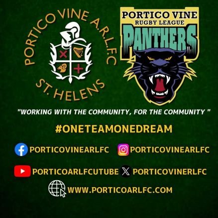 PorticoVineRLFC's profile picture. Portico Vine ARLFC is a friendly, vibrant, innovative community Rugby League Club, in St. Helens, teams from junior to adult.