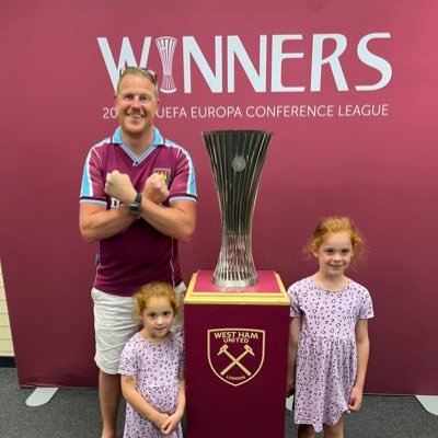 My two daughters and baby boy are my world!!! 30+ years as a West Ham season ticket holder too and now European Champions…we know what we are!!! ⚒⚒