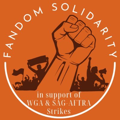 Standing in support of the #WGAStrike and #SAGAFTRAstrike on Fandom Solidarity Day, Wednesday, October 4th! 
DM If you are interested in being a fandom captain!