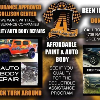 we are the largest black owned collision repair shop in the 336.We work with all insurance companies to get your vehicle repaired.