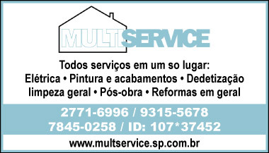 MultService.Todos os serviços: limpeza geral e pos obra, pintura,elétrica,hidráulica e acabamentos, ligue 11-2771-6996.orçamento sem compromisso