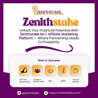 Zenithstake is an online digital marketplace where we link customers and vendors via our well-trained and highly efficient affiliates.