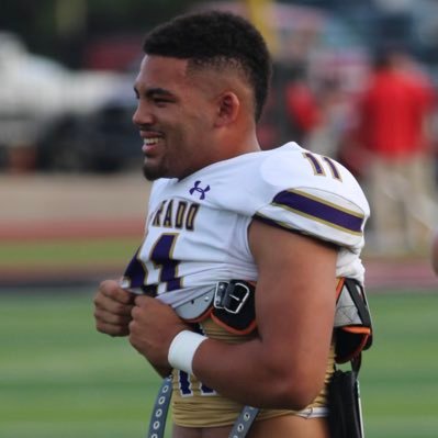 ‘24 l 6’1- 200lbs l LB/RB l 40: 4.7 Stats: 107 tackles 7 Tfl 3 Sacks 3 FF 1 FR 2 PD 35-173 yds rush 2TD 5-43 rec-1st Team All District-NCAA ID# 2301761175