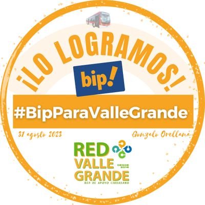 Red de Apoyo Ciudadano Valle Grande.
Información para los vecinos, más de 30 mil habitantes, TENEMOS TRANSPORTE PÚBLICO INTEGRADO! #BipParaValleGrande