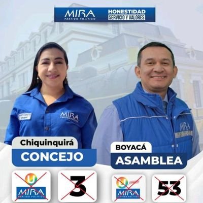 Concejal del @PartidoMIRA (2020-2023) Municipio de  Chiquinquirá. 
Miembro @IDMJIoficial. 
Administradora Pública