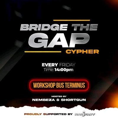 Welcome to Bridge the Gap Cyphers, your source for the best hip hop artists from KwaZulu Natal.Join us every Friday at 2pm at the Workshop Bus Terminal