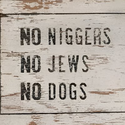 NO GAYS
NO JEWS
NO DOGS
NO NIGGAS
NO PROSTITUTES