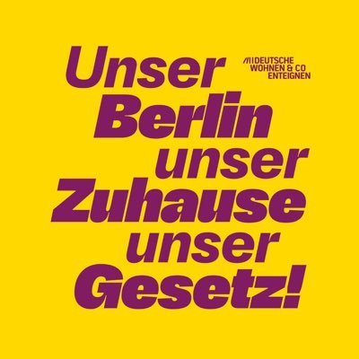 Gegen #Mietenwahnsinn: Ein Volksentscheid für die #Enteignung und #Vergesellschaftung großer Wohnkonzerne in Berlin. https://t.co/Ixciw7cFt0 💪💜