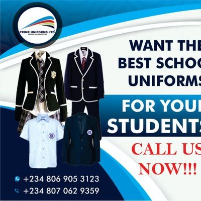 Prime uniform Ltd, we're into uniform production and we do and produce all kind of uniforms in sn affordable price, give us a try, we do in bunk, you won't regr