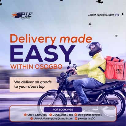 An affordable and swift logistics company you can trust💯💯We do pick up and deliveries within Osogbo and its environs.  https://t.co/6pqVa84PW2