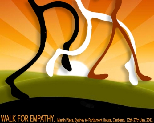 WalkForEmpathy's profile picture. WALK FOR EMPATHY. Martin Place, Sydney to Parliament House, Canberra. 12th-27th Jan, 2011. Walk in Someone Else's Shoes.