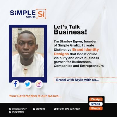 👨💻 Logo and Brand identity designer
🧑🎨 Help Brand build a strong Visual identity
📍Social Media Designer / Manager
Send a Direct message