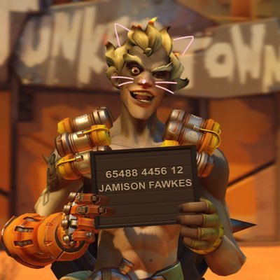 I’m so normal abt junkrat from overwatch he's like my favorite character ever also boombox best ow ship ever actually