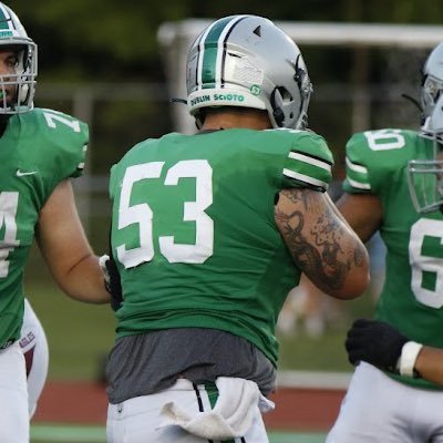 | Dublin Scioto High School 2024 | Football | Committed Capital University Football | Age:18 | Center | 6’1 270 lbs | S: 470lbs B: 365lbs D: 475lbs |