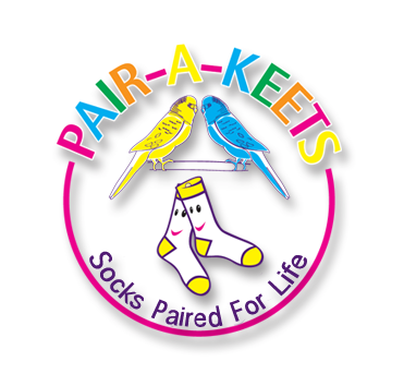 MOM invented! 
Socks that stay paired for life! Never loose your socks again. It's a snap to keep your socks! with PAIR-A-KEETS!