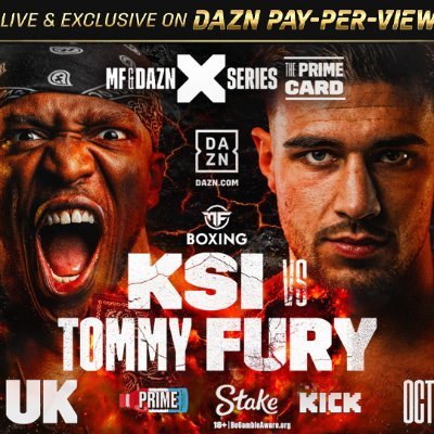 Watch KSI vs Tommy Fury & Logan Paul vs Dillon Danis Live Stream Free. MF & DAZN: X Series 10 The Prime Card DAZN PPV Boxing Live from here. #KSIFury #PaulDanis