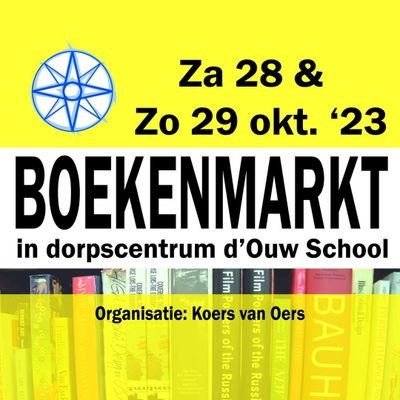 Zaterdag 28 en zondag 29 okt '23: Boekenmarkt Oerle (Koers van Oers) #boeken, #platen  #cd's en #dvd's Opbrengst is voor de Koers van Oers (Dorpsblad)