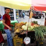 trabajador honrado, vendedor de frutas y vegetales