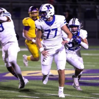 krum varsity football. #77 6’1 230- G/C/ De- 2025. 3.9GPA