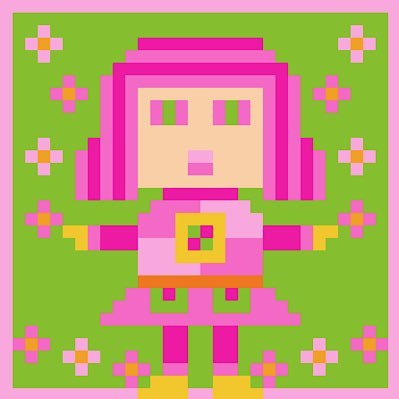 I am 7 years old girl🎨🌸 I create NFT Pixel art * Monster Garden by 200 little girls Monsters * 🖼🌳🌈 Managed by mom #NFT #nftkids #pixelart #OpenSea