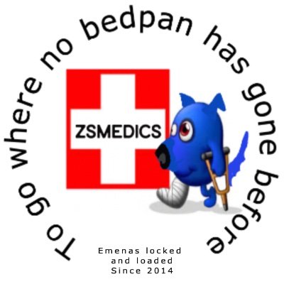 A division of ZombieSquadHQ
ZSmedics & ZScatering corp
The bandage and sandwich brigade
Matron: @BonniedaWestie
Motto: *To go where no bedpan has gone before!*