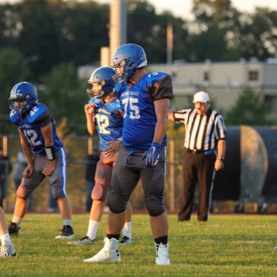 Junior 6’4” 250 (280)  LBS Left Tackle and Defensive Tackle, United Valley Lions. GPA 3.8, United high school #75. UHS 25. NCAA ID# 2402210435.