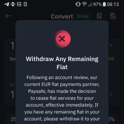 cryptokingxman's profile picture. 🚨🚨🚨
Binance company is illegally restricting access to my 86.000 EUR funds for 3 MONTHS !!! NO END IN SIGHT !!! THIS CAN HAPEN TO ANYBODY !!!