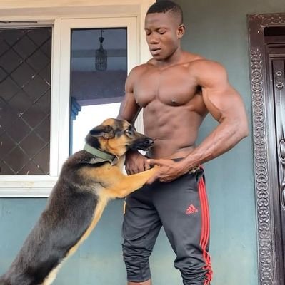 An African male model and bodybuilder.
