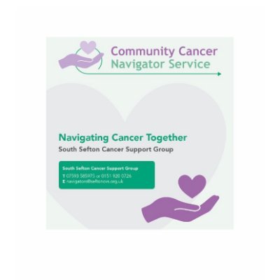 Navigating Cancer Together Support Group
Wednesday’s 12 - 2pm
At the Seaforth Family Wellbeing Centre, Caradoc Road, Seaforth. L21 4NB
(0151) 920 0726