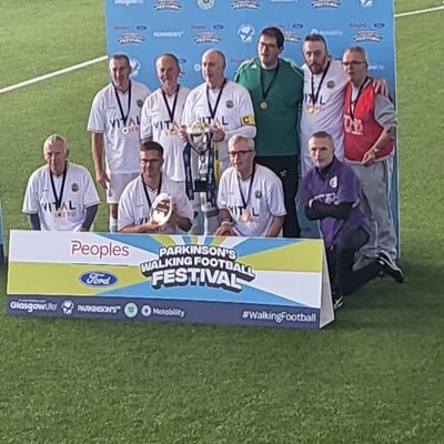 Football team for people with Parkinson’s. @SportParkinsons Cup Winners 2021, 2022. Peoples Ford Walking Football Cup Winners 2023