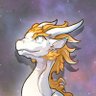 luciadracon's profile picture. Lazy dragon｜Dragonkin ｜Leucistic black dragon with golden fur｜they｜一只金鬃白变异的懒龙，常年与被窝共生状态。