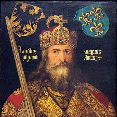 Charlemagne Roi des francs⚜️ Couronné Empereur à Rome par le pape Léon III le 25 décembre 800.🦅

Vive la France 🇨🇵