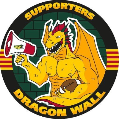 Penya i grada d'animació dels @Dragons_BCN🐲, l'equip català de la Lliga Europea de Futbol Americà🏈 (@ELF_official).