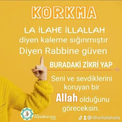 Lâ ilâhe illallah (Allah tan başka ilah yok tur)