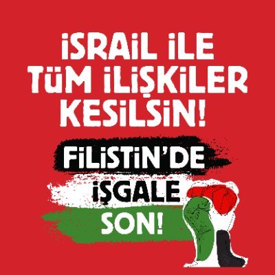 🇵🇸 Filistin yok ediliyor, Filistinde işgale son!
❌ İsrail ile tüm ilişkiler kesilsin!
❌ Tüm emperyalist üsler kapatılsın!