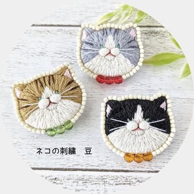 豆《ネコの刺繍 》 (@mame85023) / X