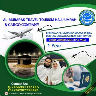 Almubarak travel,tourism Cargo, reservation hotels tickets, constructions, booking, marketing,real estates,haj and umrah,
Email Almubaraktravelagency@gmail.com